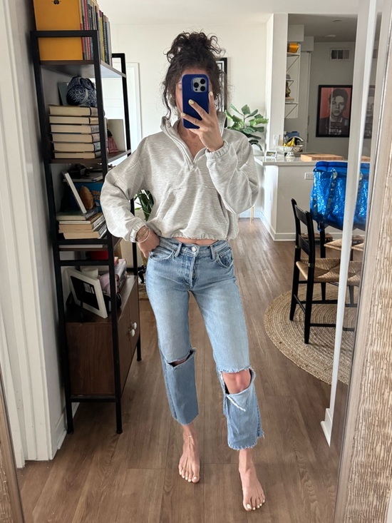 GRLFRND Denim - GRLFRND Light Blue Distressed Boyfriend Jeans